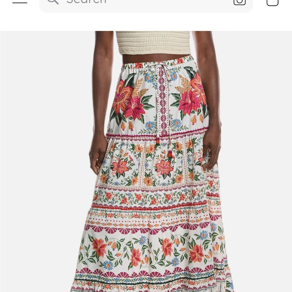 FARM Rio Floral A-Line Skirt - Multicolor